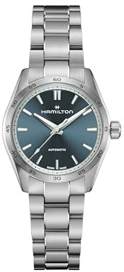 Hamilton Jazzmaster Performer Damen-Armbanduhr Edelstahl 34 mm H36105140, blau