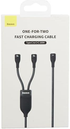 Baseus 2-in-1 USB Flash Cable Series USB-C to USB-C 100 W, 1.5 m Black
