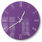 DEQORI Glasuhr | rund Ø 30 cm | Unifarben - Violett | ausgefallene leise Design Uhr aus Glas | Wanduhr für Wohnzimmer & Küche | Moderne Hingucker Uhr für die Wand
