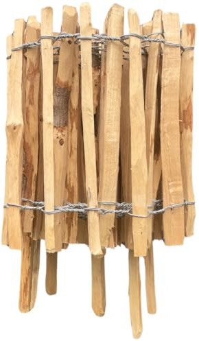 Sevico Clôture en lattis imprégnée de noisetier - Clôture en bois de noisetier - Clôture à rouleau - Clôture de jardin - 50 cm x 5 m + piquet - Espacement entre les lattes : 3 à 4 cm