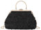 Meliyya Damen Blumen Clutch Strass Brauttasche Kette Schultertasche Handgriff Abendtasche Umhängetasche Hochzeit Prom Party Handtasche, Schwarz