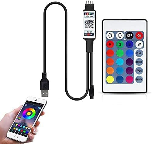 Bluetooth USB LED Streifen Steuerung Controller Kontroller, Musik APP-Steuerung LED-Streifen-Steuerung Ersatz Kompatibel mit 5V 4-Pin RGB-LED-Streifen