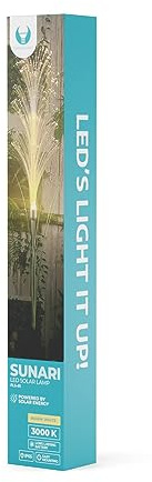 Forever SUNARI LED Solarleuchten für den Außenbereich, Gras Deko, Pampasgras, 1 Stück, 100 cm, wasserdichte Solarleuchten für Garten, Hof und Terrasse