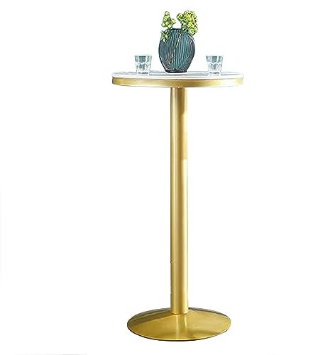 DMCHENGMA Runder Bartisch aus Marmor, Couchtisch in Thekenhöhe, Bistro-Cocktailtisch mit Metallsockel, einfach zu montieren für Küche, Esszimmer, Wohnzimmer-Bistrotisch (Size : 55x75cm)