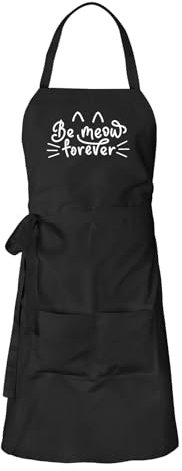 Huuraa Kochschürze Be meow forever Katze Geschenk Schwarz Baumwolle Be meow forever Geschenkidee