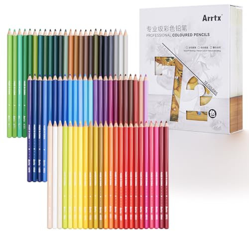 Arrtx Buntstifte-Set, 72 Buntstifte, perfekt für Erwachsene und Künstler zum Skizzieren, Schattieren und Kritzeln, weicher Kern, Farbstifte für Malbücher für Erwachsene