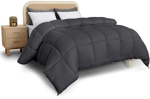 Utopia Bedding Bettdecke aus Mikrofaser für Ganzjährigen Komfort, Extrem Weiche (Grau, 135x200 cm)