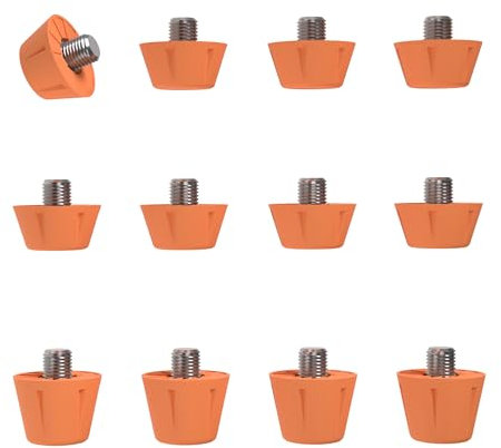 55 Sport X-Type Orbit Lightweight Nylon Replacement Football Studs - 12 Pack (8/11mm) - Neon Orange
