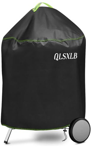 QLSXLB Funda Barbacoa Exterior Impermeable Redonda, 420D Oxford Cubierta BBQ de Parrilla Φ63x88cm, Fundas Protectora para Barbacoa Anti-Viento/Anti-Polvo/Anti UV, Resistente al Desgarro Negro
