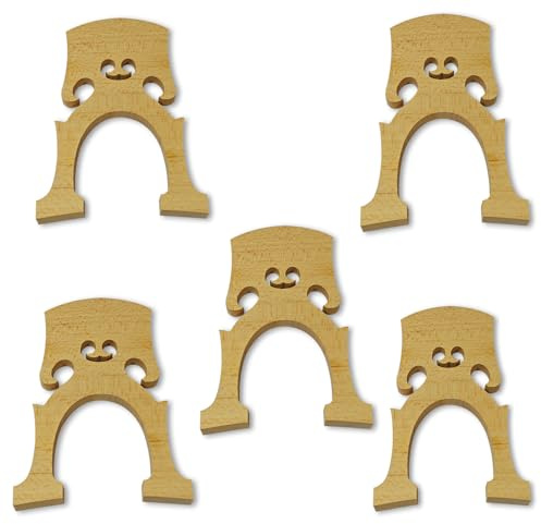 ModouString Cello bridge 4/4 Full Size Solid Maple wood Replacement Cello Parts Compatible with Cello Musical Instrument Accessory 5 pcs