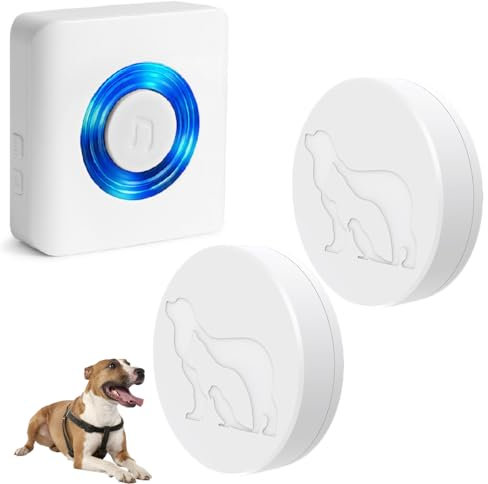 EverNary Dog Door Bell, Dog Bells to Go Outside,Dog Bells for Potty Training, Dog Doorbell with Large Touch Area Button,1000FT Range, 58 Chimes, 0-110db Volume,1 Receiver & 2 Transmitters