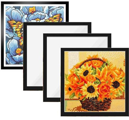 ACONDE 4 Stück Diamond Painting Rahmen, 30 x 30 cm Diamant Painting Bilderrahmen, Schwarz Magnetischer Rahmen, für Wanddekoration zu Hause