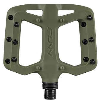 Funn Taipan S Fahrradpedale aus Glasfaserverstärktem Thermoplast mit 9/16-Zoll-CrMo-Achsen für MTB/BMX/Urban/Gravel, Geeignet für Jugendliche, Kinder und Junge Fahrer (Olivgrün)