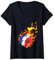 Damen Trikot Handball Frankreich, Handball Frensh, Frankreich Handball T-Shirt mit V-Ausschnitt