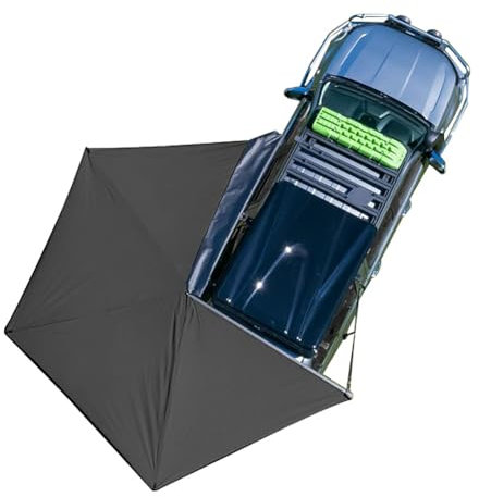 MOLVUS 270° Large-Area Car Rear Awning, SUV Tail Fan Shaped Awning, Camping Rainproof Awning Tent, Outdoor Car Van Tent, SUV Truck Vehicle Awning, outside Car Camping Shelter,2m