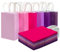 Gcardist Lot de 30 sacs cadeaux moyens 20 x 12 x 27 cm avec poignées - 6 sacs cadeaux roses différents - Utilisation multiple (20 x 12 x 11 pouces, taille moyenne)