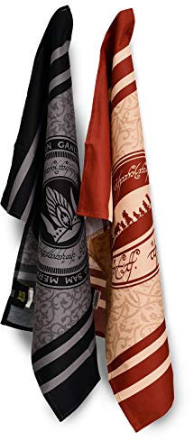 Elbenwald Geschirrtücher-Set - 2er-Pack - saugfähige Tücher 44 x 65 cm - Geschenkidee Filme & Serien - Handtücher aus Baumwolle (Herr der Ringe - Krone und Ring)