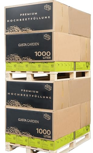 Gusta Garden Hochbeetfüllung - Waldhackgut & Hochbeeterde mit Langzeitdünger, plastikfrei, torffrei, Made in Austria, Hochbeet Set, Grundfüllung (2.000L)