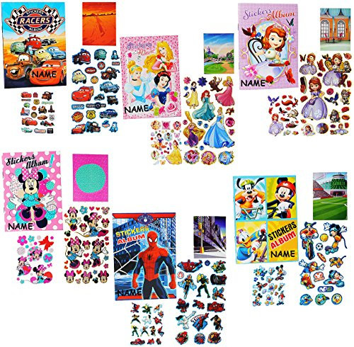 alles-meine.de GmbH Sticker & Stickeralbum - Jungen Motiv - incl. Name - Stickerbuch - Aufkleber - Mickey Maus/Playhouse/Spiderman/Winnie The Pooh/Cars - Stickerheft ..