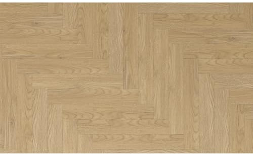 Aspen Silver Oak Light Brown Wood Effect Click Laminate Flooring - Herringbone (8mm),For All Room & Commercial Use, Suitable for Underfloor Heating - Covers 2.57sqm(Single Pack Contains 42 Planks)