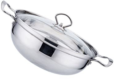 SHOWERORO Stainless Steel Hot Pot Pot Lid for Shabu Shabu Large Capacity for Kitchen Gadget Suitable for Induction Cooktop
