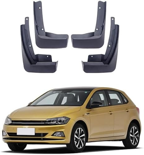 ZXFENG 4 Stücke Schmutzfänger Spritzschutz für VW Polo Hatchback 2019-2024, Vorne Hinten Kotflügel Schmutzfänger Autozubehör Allwetterschutz Kotflügel