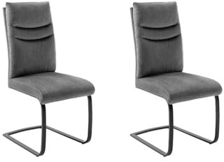 Freischwinger >GIBARA< 2er-Set Schwingstuhl GIBARA mit Griff ? modernes Design, Vintage-Veloursoptik und Robustes Gestell. Belastbar bis 120 kg, Maße: ca. 46 x 105 x 62 cm.