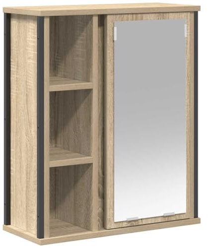 vidaXL Bad-Wandschrank mit Spiegel Sonoma-Eiche 50x21x60 cm