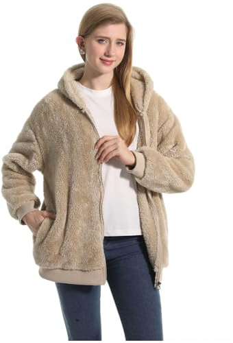 FELOVE Sweat à Capuche zippé en Polaire Veste Courte d'hiver Doublure en Polaire Douce Pull d'automne Confortable Vêtements de Loisirs Chauds pour Adultes, Hommes, Femmes, Adolescents