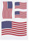 4 x 'Waving American Flag' Temporary Tattoos - Water Resistant, Skin-Safe, Non-Toxic Transfers, Mixed Sizes (TO00068308)