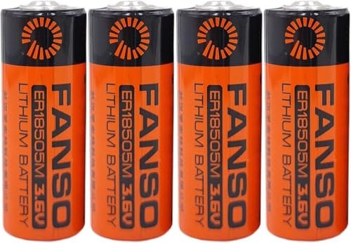 4-Pack ER18505M ER18505 Lithium Battery 3.6V 3500mAh Lisocl2 Battery (Non-Rechargeable)