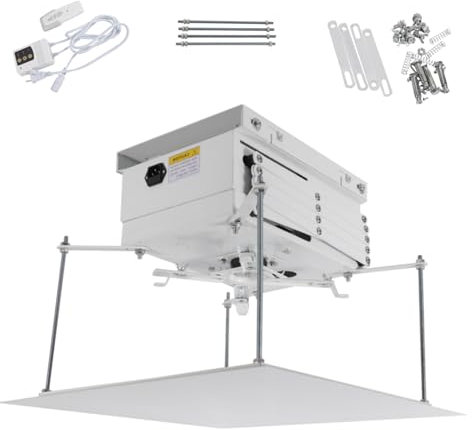 ROGONPDK Projecteur élévateur invisible pliable | Support de projecteur motorisé avec télécommande | Support de plafond pour projecteur caché pour écoles, salles de conférence | Capacité de charge