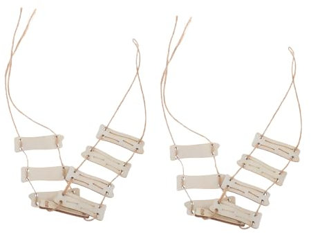 Toddmomy 1 Set Fairy Garden Ladder Miniature Wooden Rope Ladder for Dollhouses DIY Crafts Garden Decor Inspires Creativity and Imagination Easy to Install Multipurpose Design for Play Areas