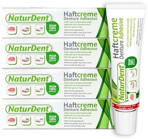 NaturDent Natural Strong Denture Adhesive, 40 g, 4 Pack