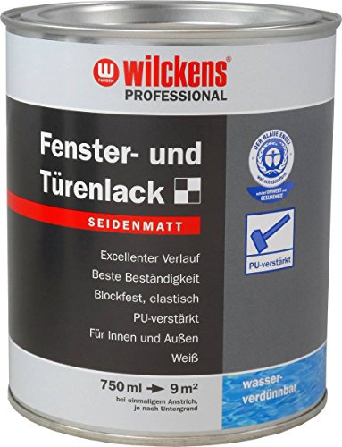 Professional Türen und Fensterlack weiss inkl. Pinsel von E-Com24 zum Auftragen (Pro 750 ml seidenmatt)