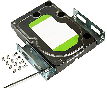 HDD Hard Drive Metal Mounting Bracket Adapter, Convert Any 3.5 in HDD Into One 5.25 in Drive Bay(1x3.5 to 5.25 in)