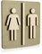 WC Schild Nussbaum Dunkel Holz Toilettenschild Toilette Türschild Damen Herren Piktogramm (Moosgrau 14x14cm)