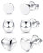 Sllaiss 3 Paare 925 Sterling Silber Ohrstecker Set für Frauen: Punkt Kugel Herz Ohrstecker Minimalistisch Ohrringe