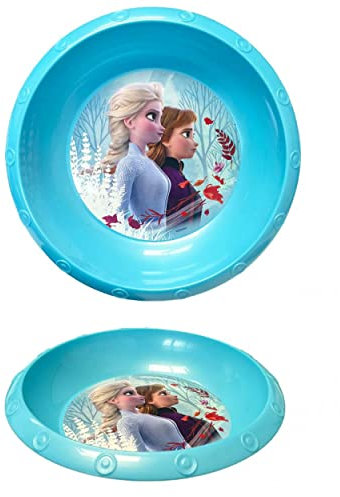Hogar y Mas Plato Hondo Plástico Duro Infantil X2, Reutilizable para Niños 260ML. Modelo Princesa del FRÍOII, Vajillas Disney ø14,5 cm