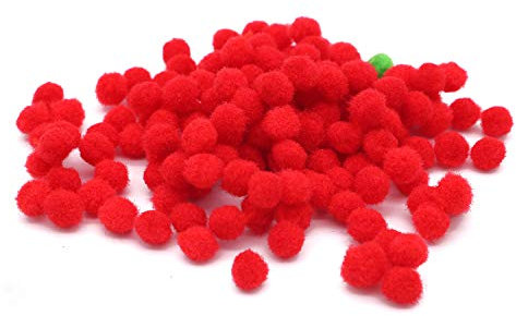 POFET 2000pcs 6mm Pom Poms für Hobbybedarf und DIY Creative Crafts Dekorationen Rot