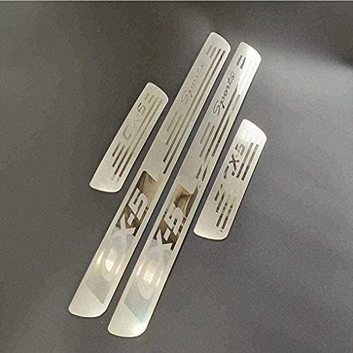 4pcs Car Stainless Steel Outer Protector Kick Plates, for Mazda CX-5 2013 2014 2015 2016, Anti Friction, Non Slip,Door Sill Protector, Styling Accessories