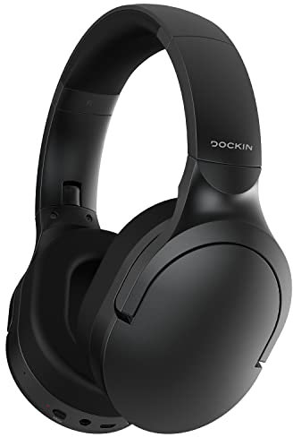 DOCKIN D Pure Bluetooth 5.0 Wireless Headphones Over Ear - Bluetooth Headphones Headset with Microphone & Passive Noise Cancelling - 45h Battery Life, Cordless, Lightweight & Foldable Head Phones
