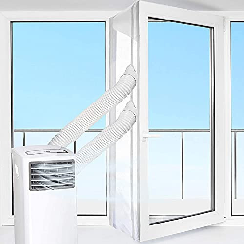 Kit Ventana Aire Acondicionado Corredera, Sello De Ventana Para Aire Acondicionado PortáTiles Y Secadoras, FáCil InstalacióN Evita La Entrada De Mosquitos, Aislante, Agujero Doble (blanco, 400cm)