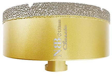 NBB forets diamant brasé avec M14, type d'or classique, pour le forage à sec ou humide de manière professionnelle sur porcelaine, céramique, carrelage, granit, marbre,pour meuleuse d'angle (1, 130mm)