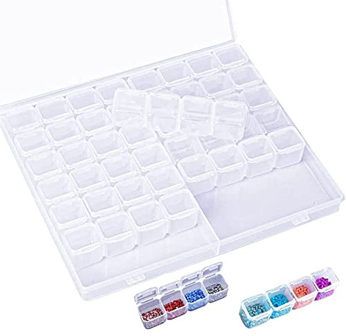 Jinlaili Plastik Aufbewahrungsbox, 56 Fächer Werkzeugbox, Aufbewahrungsboxen, Stickerei Sortierbox Klar Sortimentskasten, Schmuck Organizer Für Nägel, Strass, Perlen, Diy Handwerk