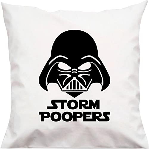 Kleckerliese Kinder Kissen Storm Poopers Kissenbezug Weiss Kissenhülle 40x40 cm