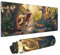 Grand tapis de souris dinosaure dans la forêt - Grand tapis de souris de jeu - XL - Bords cousus - Antidérapant - 80 x 20 cm