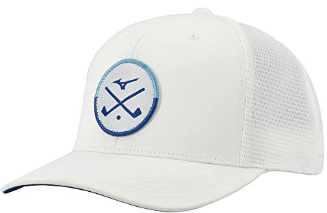 Mizuno Unisex Gekreuzte Schlägermütze mit Netzrücken Golfmütze, weiß, Einheitsgröße