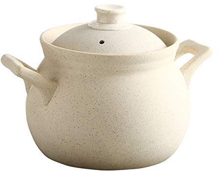 Pentole con Coperchio Pentola in Terracotta retrò con Coperchio Pentola binaurale Pentole Fatte a Mano Pentola Rotonda in Terracotta (5L)