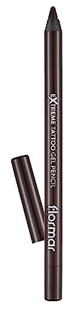 Flormar Extreme Tattoo Gel Pencil - Tattoo Effekt Eyeliner – Intensiv Pigmentierter Glitter Eyeliner Stift – Gel-Eyeliner Wasserfest für Augen Make-up – 002 Walnuss
